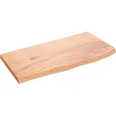 vidaXL Wastafelblad 60x30x2 behandeld massief hout lichtbruin