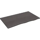 vidaXL Wastafelblad 100x60x2 cm behandeld massief hout donkerbruin