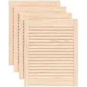 vidaXL Kastdeuren met lamellen 4 st 61,5x49,4 cm massief grenenhout