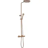 Ben Engraved Line regendoucheset Ø25cm geborsteld koper pvd