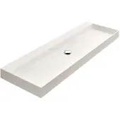 Ben Modena wastafel mineraalmarmer 140x45x9 cm 2 kraangaten glans wit