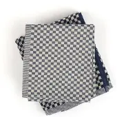 Bunzlau Castle theedoek Small Check dark blue 65x65