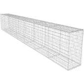 vidaXL Schanskorfmuur met deksel 600x50x100 cm gegalvaniseerd staal