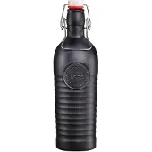 Bormioli Rocco Beugelfles/weckfles - glas - 1,2 liter - mat zwart - beugeldop - Decoratieve flessen