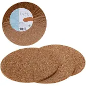 Excellent houseware 9x Ronde onderzetters van kurk 19 cm - Panonderzetters