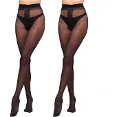 Giulia - Infinity klassieke 40den (Multipack) panty - Zwart - XL