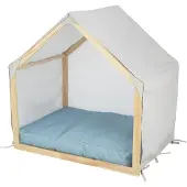 Trixie hondenmand tent lias hout zand/blauw