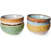 HK Living 70's Ceramics Kommetjes Ø 8,3 cm - Set van 4 - Castor