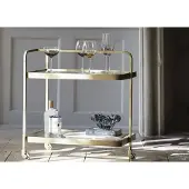 Nordal trolley bijzettafel op wielen goud