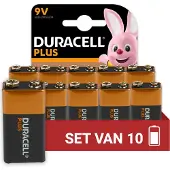 Duracell 10x Alkaline Batterijen Plus 100 9v