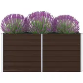 vidaXL Verhoogde plantenbak, 160 x 80 x 45 cm, verzinkstaal, bruin