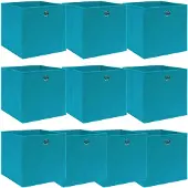 vidaXL Opbergboxen 10 st 32x32x32 cm stof babyblauw