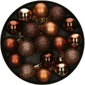 Atmosphera Kerstballen - 18ST - bronskleurig - glans en mat - Kerstbal