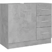 vidaXL Wastafelkast 63x30x54 cm bewerkt hout betongrijs