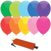 Haza 100x gekleurde party ballonnen 27 cm inclusief pomp - Ballonnen