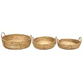 Dijk Natural Collections DKNC - Dienblad Patrick - Rotan - 38x11cm - Set van 3 - Cream