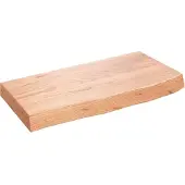 vidaXL Wastafelblad 60x30x(2-6) cm behandeld massief hout lichtbruin