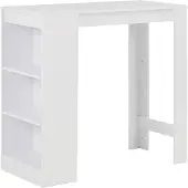 vidaXL Barkruk met plank, wit, 110x50x103 cm
