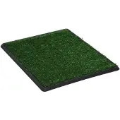 vidaXL Huisdierentoilet met bak en kunstgras 64x51x3 cm groen