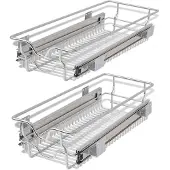 vidaXL Draadmanden uittrekbaar 2 st 300 mm zilverkleurig