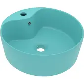 vidaXL Lavabo de luxe avec trop-plein Vert clair mat 36x13cm Céramique