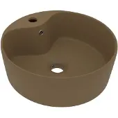 vidaXL Wastafel met overloop 36x13 cm keramiek matcrème