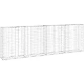 vidaXL Schanskorfmuur met deksels 300x30x100 cm gegalvaniseerd staal