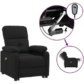 vidaXL Massagestoel elektrisch stof zwart