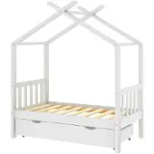 vidaXL Kinderbedframe met lade massief grenenhout 70x140 cm wit