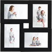 vidaXL Fotolijst voor 4x(13x18 cm) foto MDF zwart