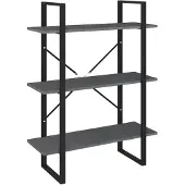vidaXL Boekenkast met 3 schappen 80x30x105 cm massief grenenhout grijs