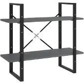 vidaXL Boekenkast met 2 schappen 80x30x70 cm massief grenenhout grijs