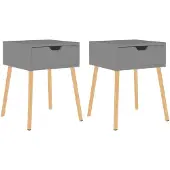 vidaXL Nachtkastjes 2 st 40x40x56 cm bewerkt hout grijs