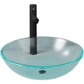 vidaXL Wastafel met kraan en pop-up afvoer mat gehard glas