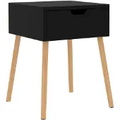 vidaXL Nachtkastje 40x40x56 cm bewerkt hout hoogglans zwart