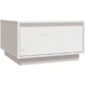 vidaXL Salontafel, wit, 55x56x32 cm, massief grenenhout