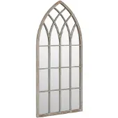 vidaXL Tuinspiegel 100x45 cm ijzer zandkleurig