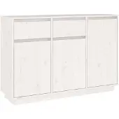 vidaXL Dressoir, wit, 110x34x75 cm, massief grenenhout