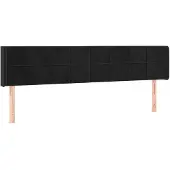 vidaXL Hoofdbord met randen 203x16x78/88 cm fluweel zwart