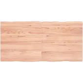 vidaXL Tafelblad natuurlijke rand 120x60x(2-4)cm eikenhout lichtbruin