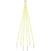 vidaXL Vlaggenmast kerstboom 108 LED's warmwit 180 cm