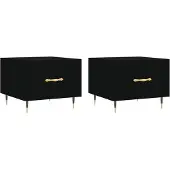 vidaXL Salontafels, 2 stuks, zwart, 50x50x40 cm, houtvezel
