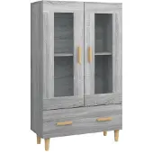 vidaXL Hoge kast 70x31x115 cm bewerkt hout grijs sonoma eikenkleurig