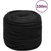 vidaXL Boottouw 6 mm 100 m polypropeen zwart