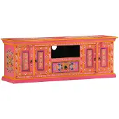 vidaXL TV-kast, roze, 110x30x40 cm, massief mangohout