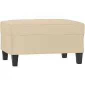 vidaXL Voetenbank 70x55x41 cm microvezelstof crèmekleurig