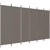 vidaXL Kamerscherm met 6 panelen 300x200 cm stof antracietkleurig