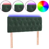 vidaXL Hoofdbord LED 100x7x78/88 cm fluweel donkergroen