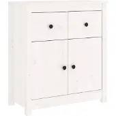 vidaXL Dressoir 70x35x80 cm massief grenenhout wit
