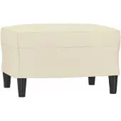 vidaXL Voetenbank 60x50x41 cm kunstleer crèmekleurig